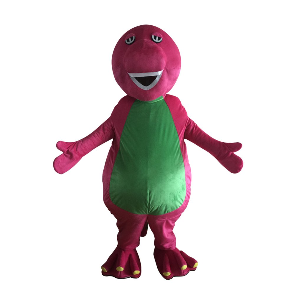 Cosplaydiy Unisex Mascot Costume Barney Cartoon Mascot Costume For Party