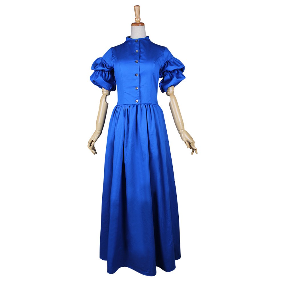CosplayDiy Women's Blue Medieval Dress Renaissance Victorian Costume For Halloween Party