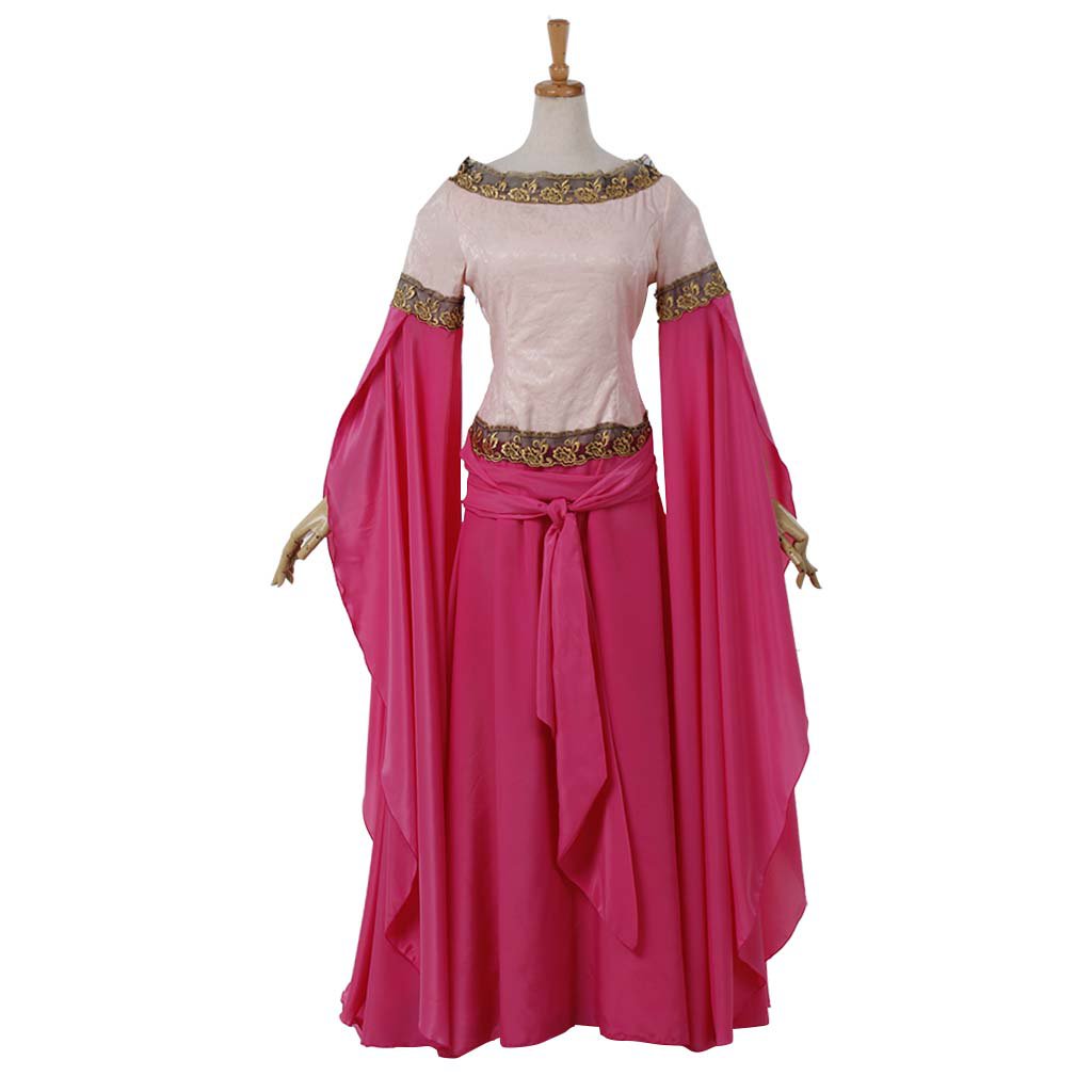 CosplayDiy Women's Pink Wedding Dress Renaissance Medieval Dress Victorian Halloween Costume Cospaly