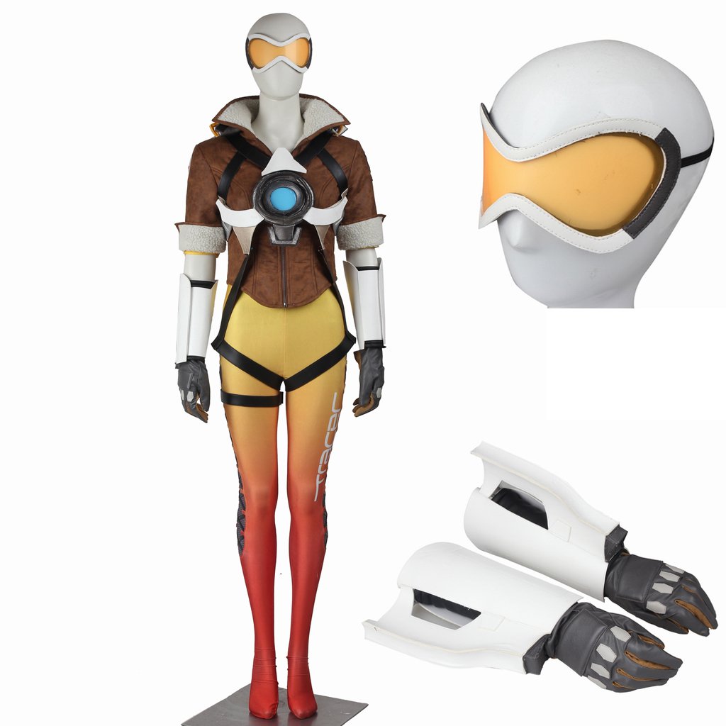 Custom Made Overwatch Tracer Lena Oxton Cosplay Costume For Halloween Party