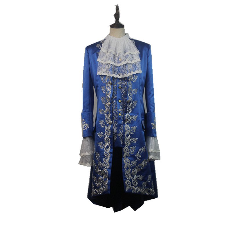 2017 Movie Beauty and The Beast Dan Stevens Beast Blue Trench Shirt Vest Costume Cosplay
