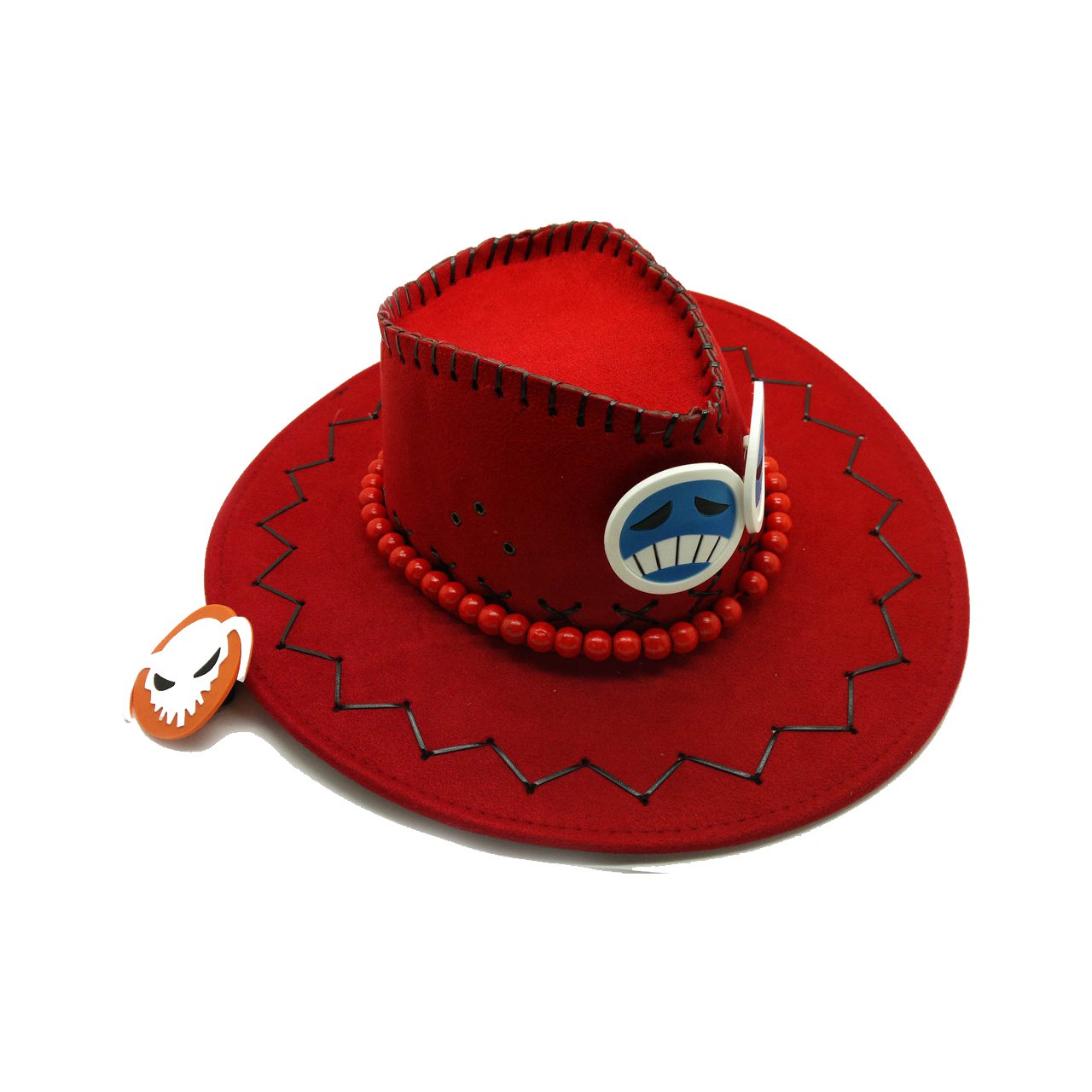 Ace Hats Cosplay Anime One Piece Hats Cosplay White Mustache Adult's Fashion Cowboy Hat Cosplay