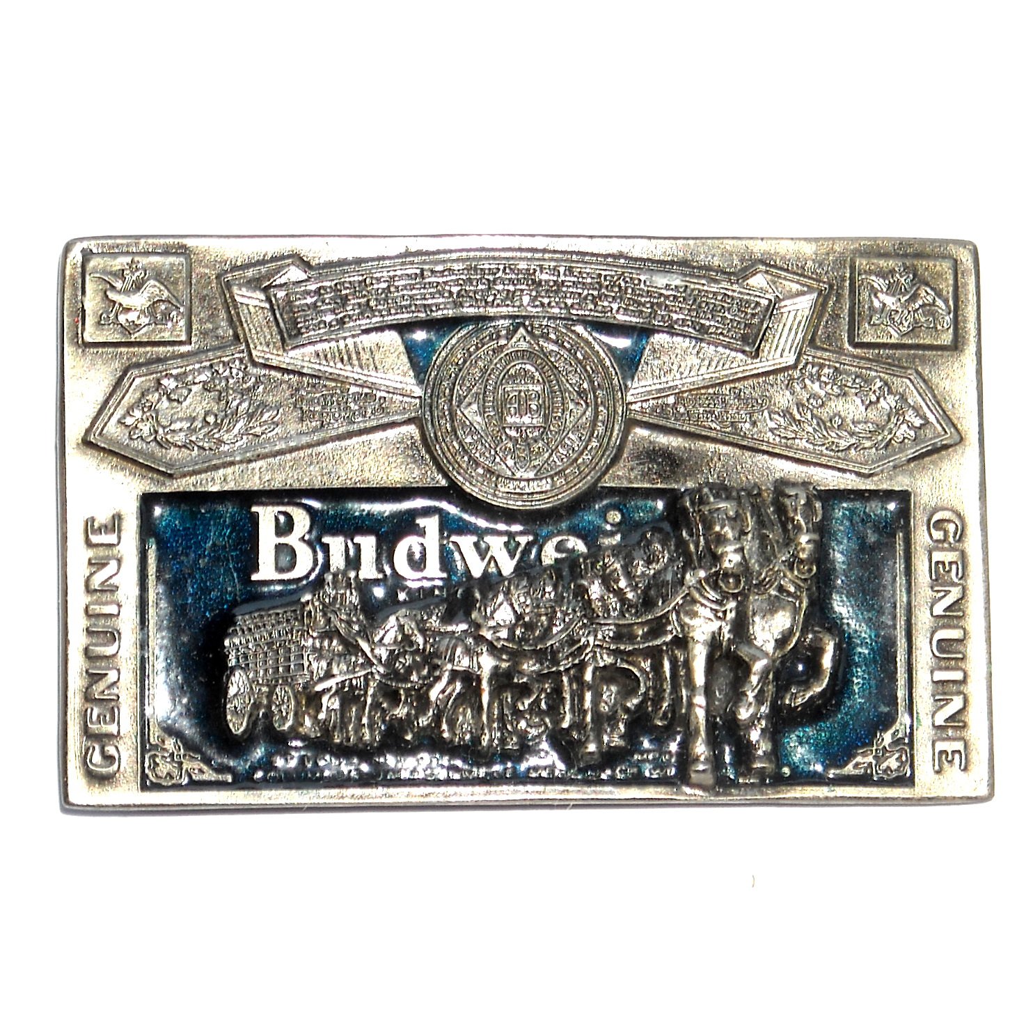 Budweiser Blue 3D Great American US Pewter Belt Buckle