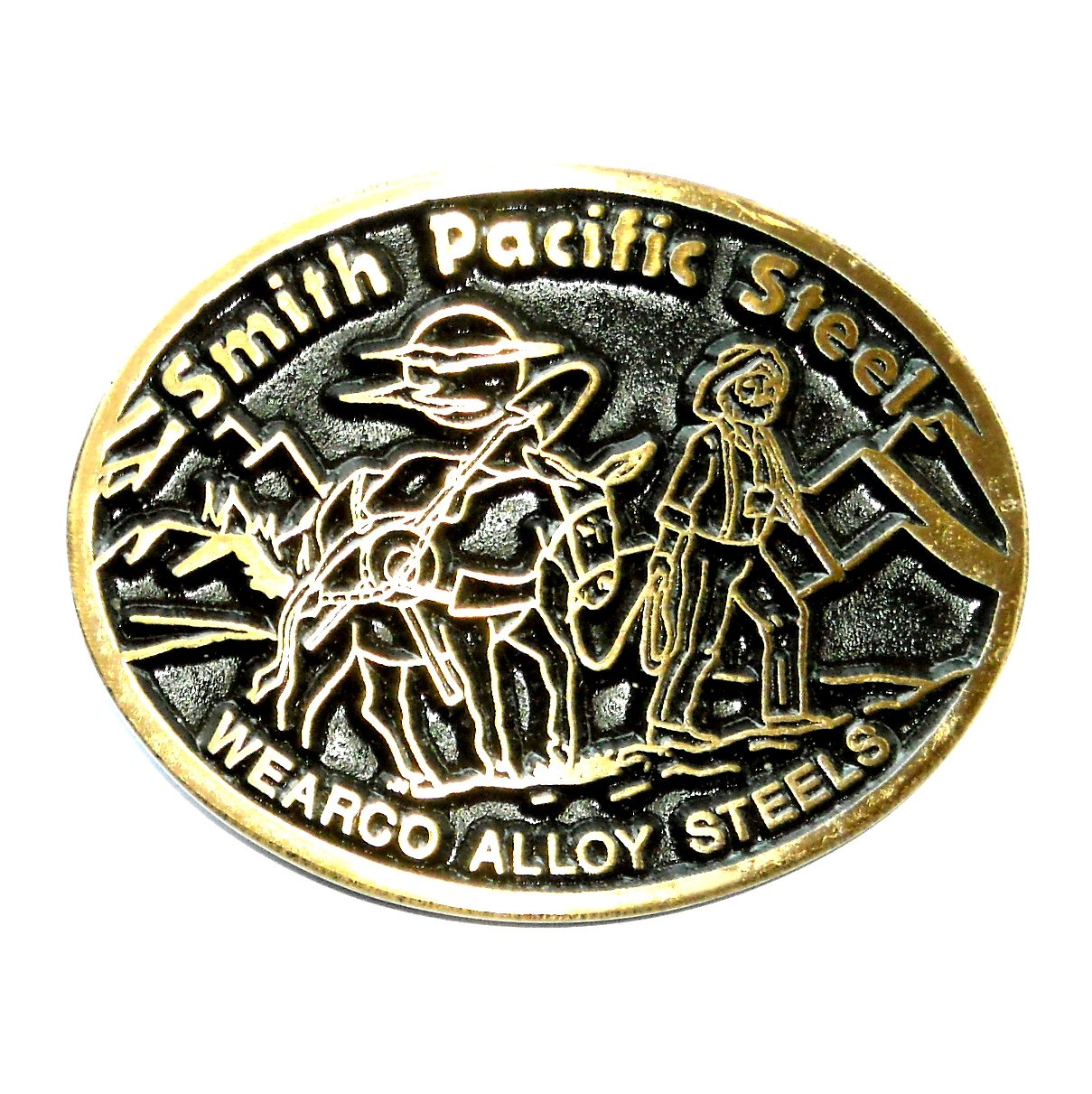 Smith Pacific Steel Dyna Brass Vintage Belt Buckle