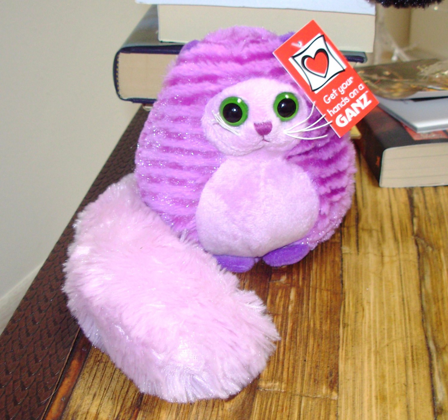 TAILETTOS LAVENDER PUFFBALL KITTY CAT WITH LONG FLUFFY TAIL NEW GANZ