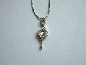 Original Design by William Wang Swarovski Crystal Clear Necklace With Platinum Finish