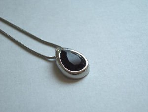 Original Design by William Wang Teardrop Swarovski Black Crystal With Platinum Finish
