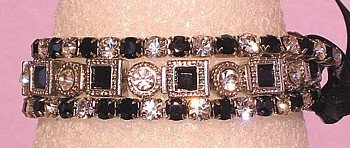 3 Square Round Bracelets with the Jet & Clear