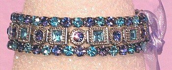 3 Bracelet Aqua Tanzanite Square Round Bunch Bracelet