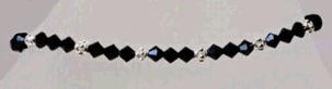 Swarovski 4mm Jet Heishi Anklets