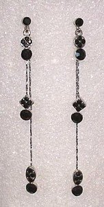 Swarovski Long Dangle Jet Earrings