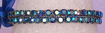 2 Strand Sapphire Swarovski AB Bracelet