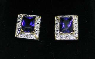 Amethyst and Diamond Earrings