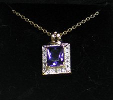 Amethyst and Diamond Slider Pendant