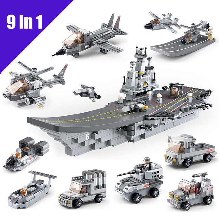 Sluban B0537 Military Army Cruise Ship Fighter Jet Tank Navy Lego Compatible Toy
