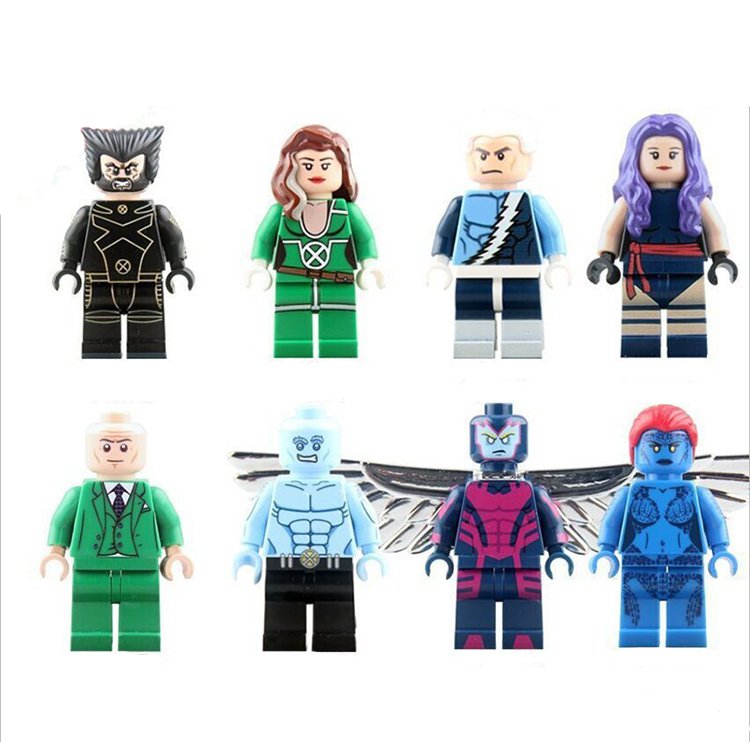 X-Men Professor X Mystique Wolverine Iceman Rogue Minifigure Compatible Toy