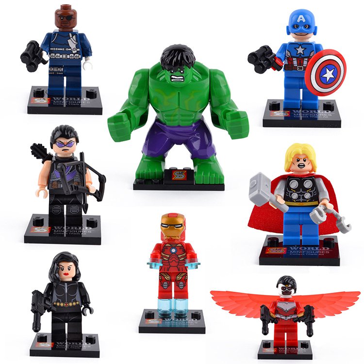 Super Hero Marvel Ironman Hulk Black Widow Minifigures Lego Sets Compatible