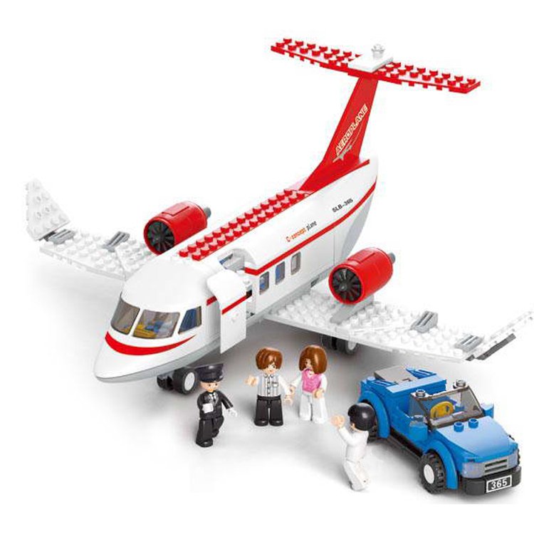 Sluban City Airport Passenger Flight Plane Jet Aircraft Crew Lego Compatible Toy