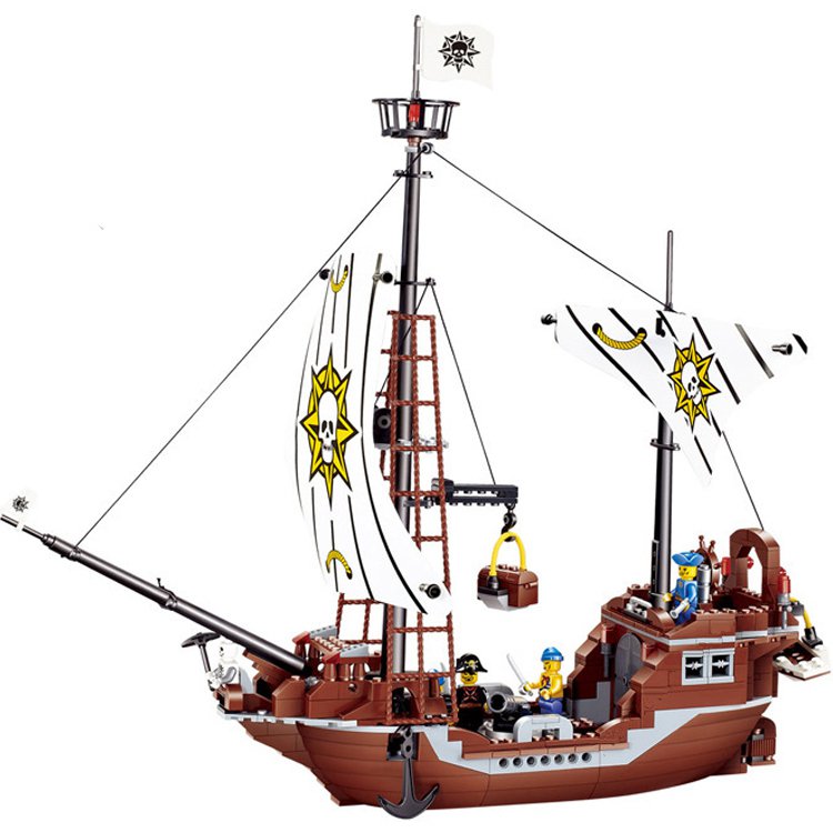 Jie Star Pirates Caribbean Ship Vessel Treasure Black Pearl Lego Compatible Toy