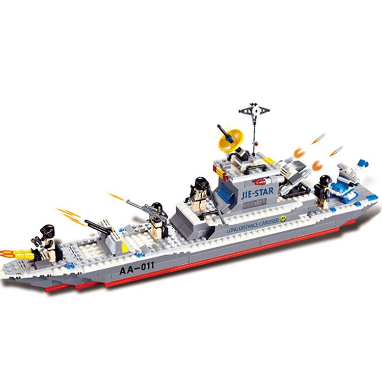 Navy Battleship Cruiser Vessel Missile Ship Lego Compatible Toy