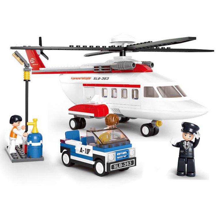City Town Airport Helicopter Cargo Gas Station Plane Lego Compatible Toy