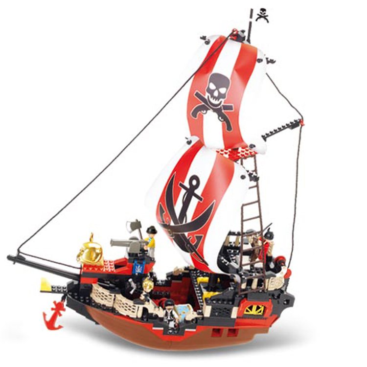 Caribbean Pirate Ship Army Castle Treasure Hunt Lego Compatible Toy