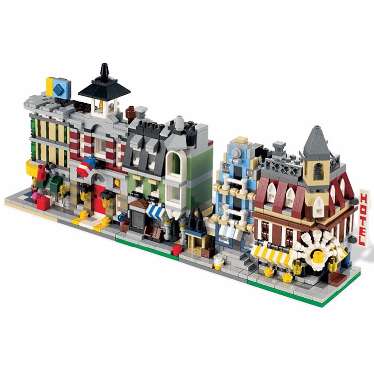Lego City Compatible Toy Town Street Hall Fire Station Grocery Hotel Building