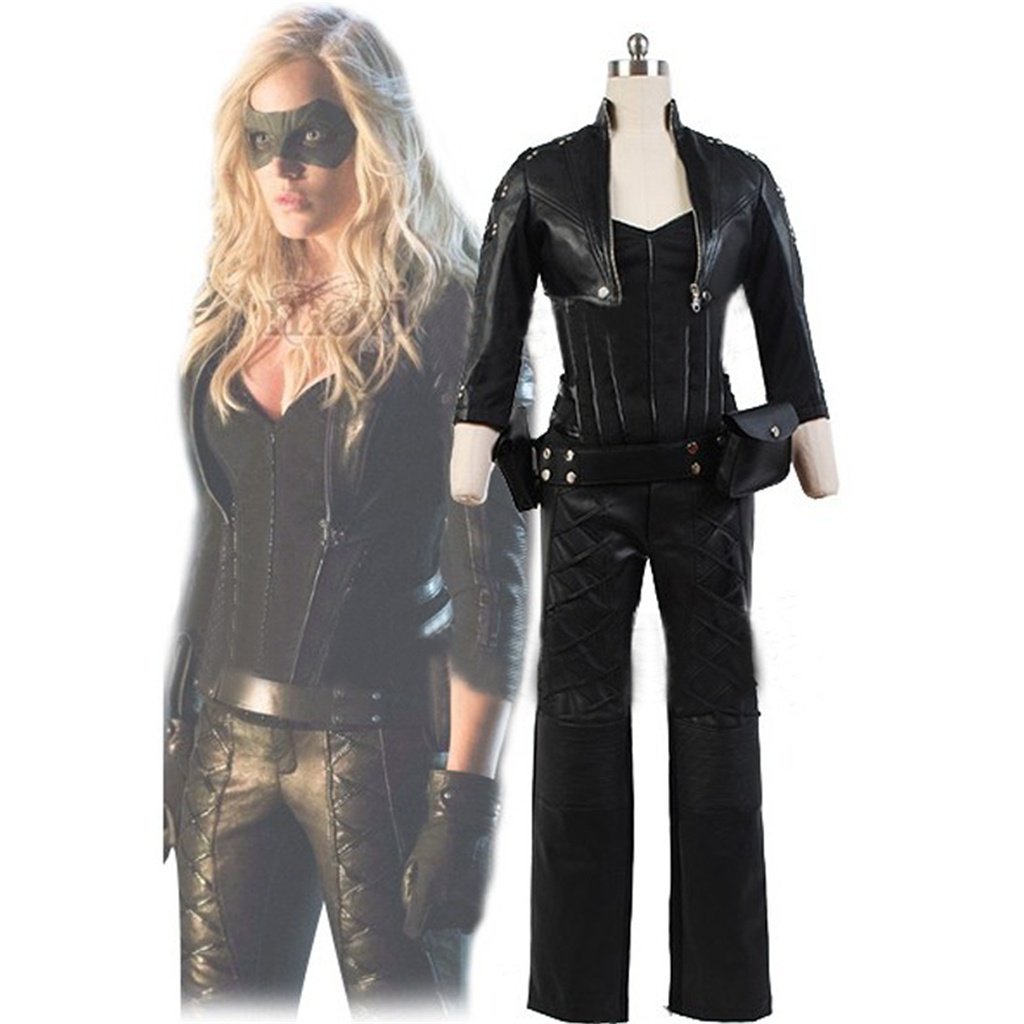 Green Arrow Black Canary Sara Lance Women's and Men's Costume Outfit Black Mask