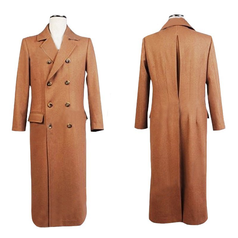 Doctor Who Dr. Brown Long Trench Coat Men's Cosplay Costumes