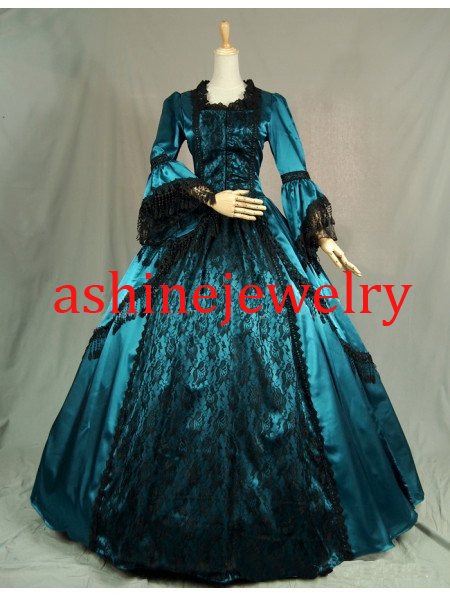 Women's Cosply Part Blue Rococo Baroque Dress Medieval Victorian Dress for Female