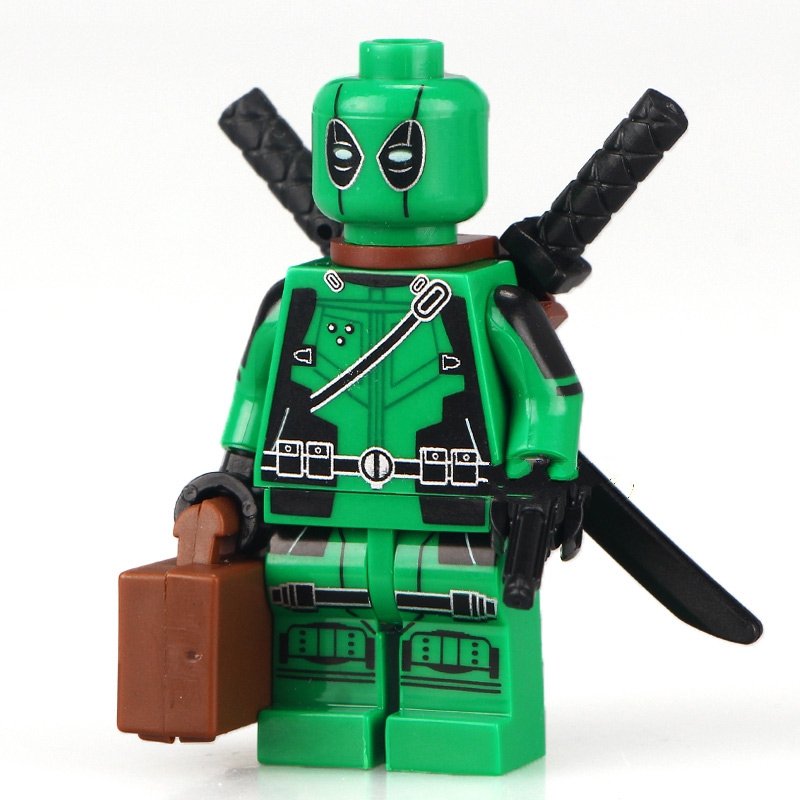 Green Deadpool Minifigure Marvel super heroes Lego Compatible Toy