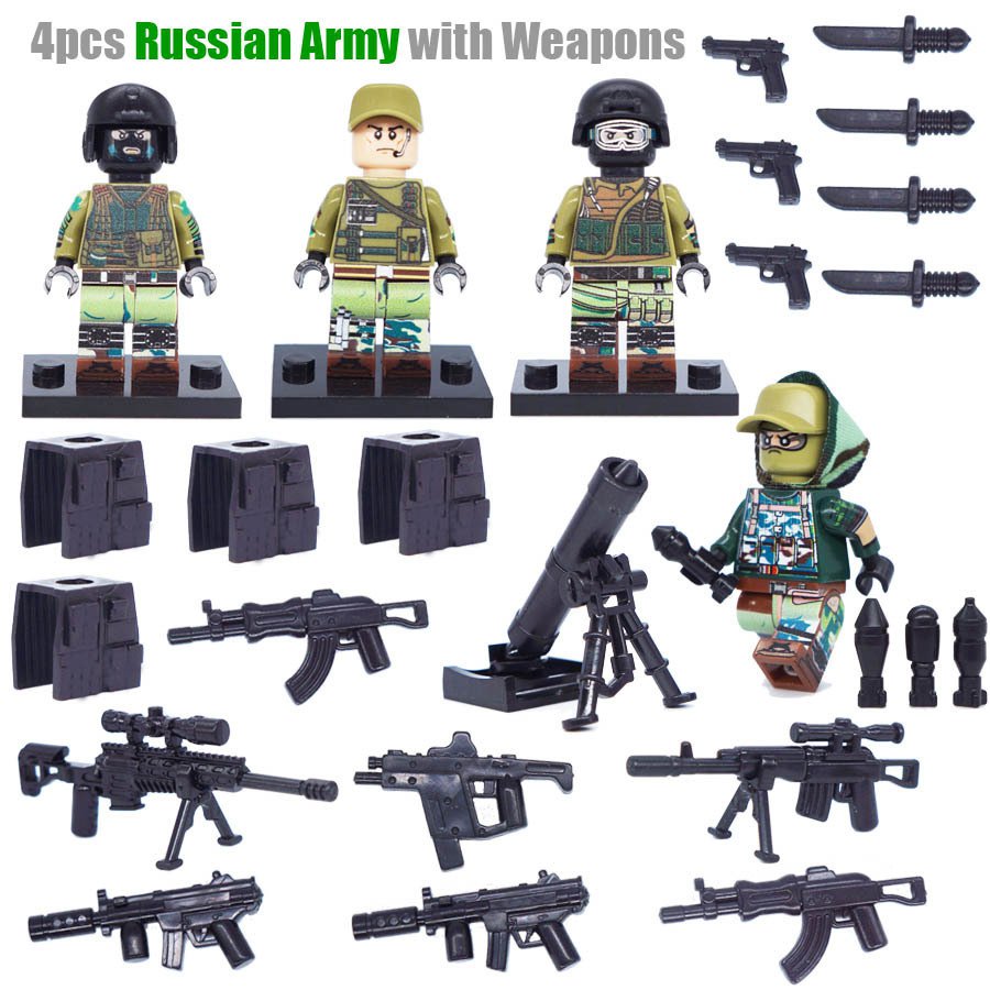 World War 2 Russian Army Weapons Minifigures Lego Compatible Toys