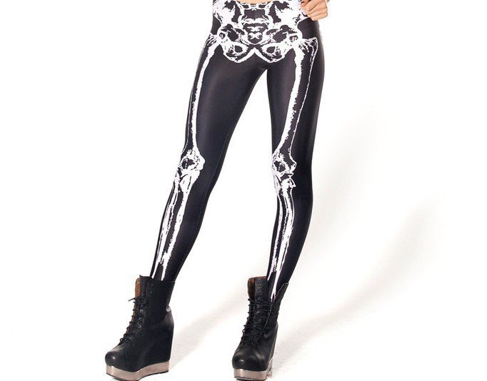 Black Girl Skeleton Elastic Yoga Leggings Women Skull Pants Tights for Gifts