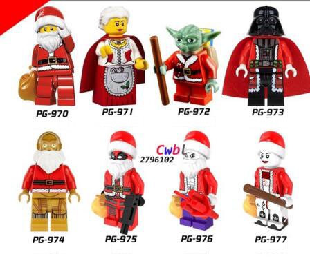 Star Wars Christmas Granny Santa Claus Master Yoda Darth Vader Deadpool Joker Lego Compatible toys
