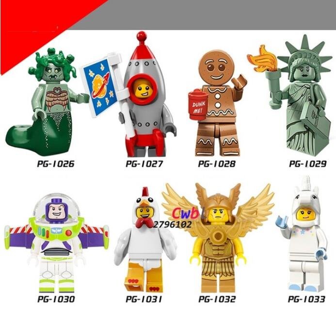 Series 17 Medusa Rockey Boy Gingerbread Man Unicorn Golden Lightan Minifigures Lego Compatible Toys
