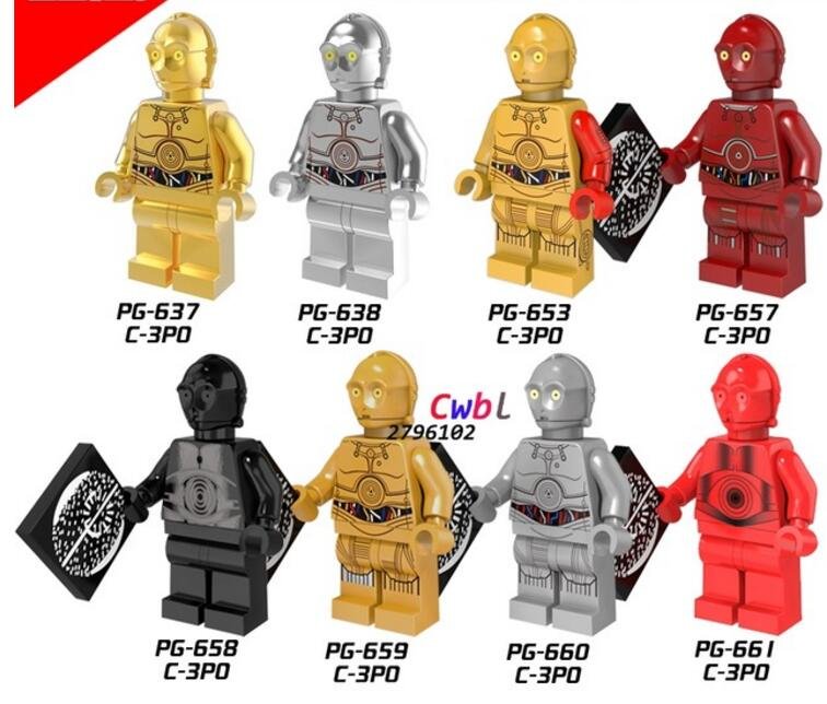 Star Wars C3PO C-3PO Gold Minifigures Lego Compatible toys