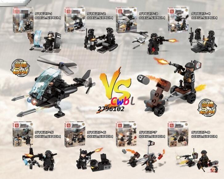 Military Sets SWAT Fire weapon Minifigures Lego Compatible Toys
