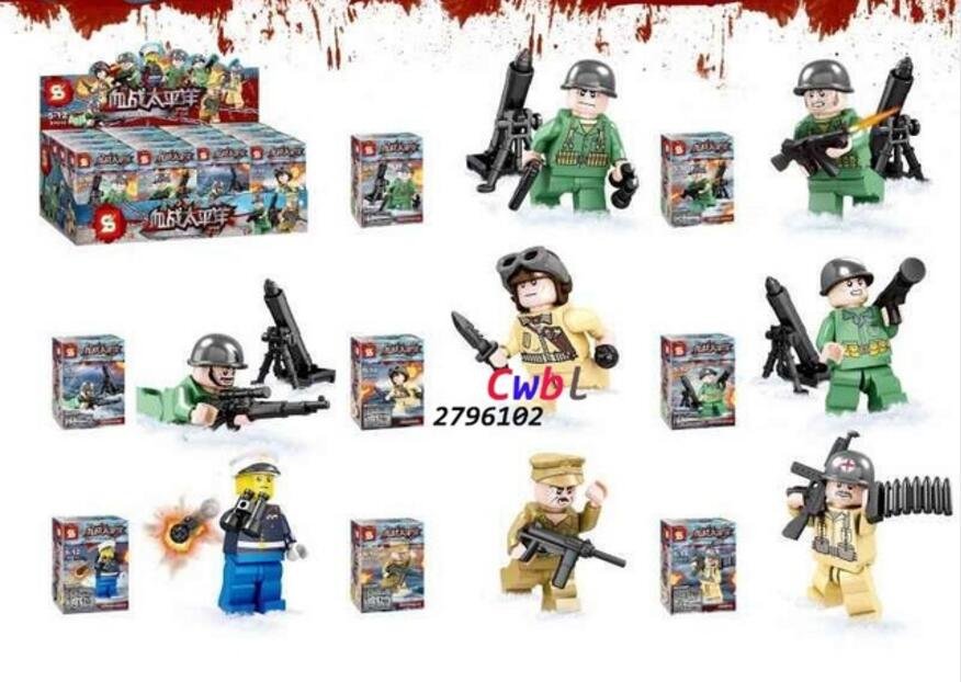 World 2 War US Navy Army Military weapon Lego Minifigures Compatible Toy