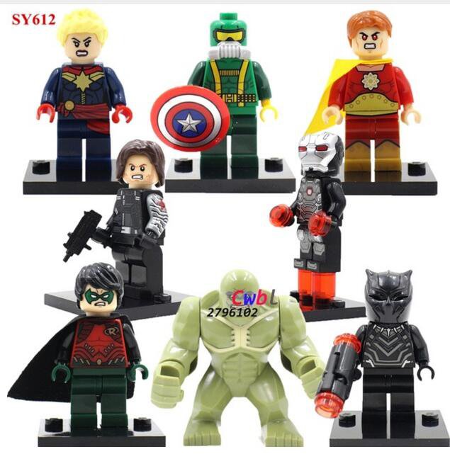 Superhero Civil War Hulk Black Panther Lego minifigures Compatible Toy