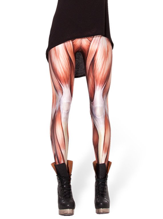 Ladies Sexy Muscle Legs Spandex Leggings, Yoga Gym Fitness Pants