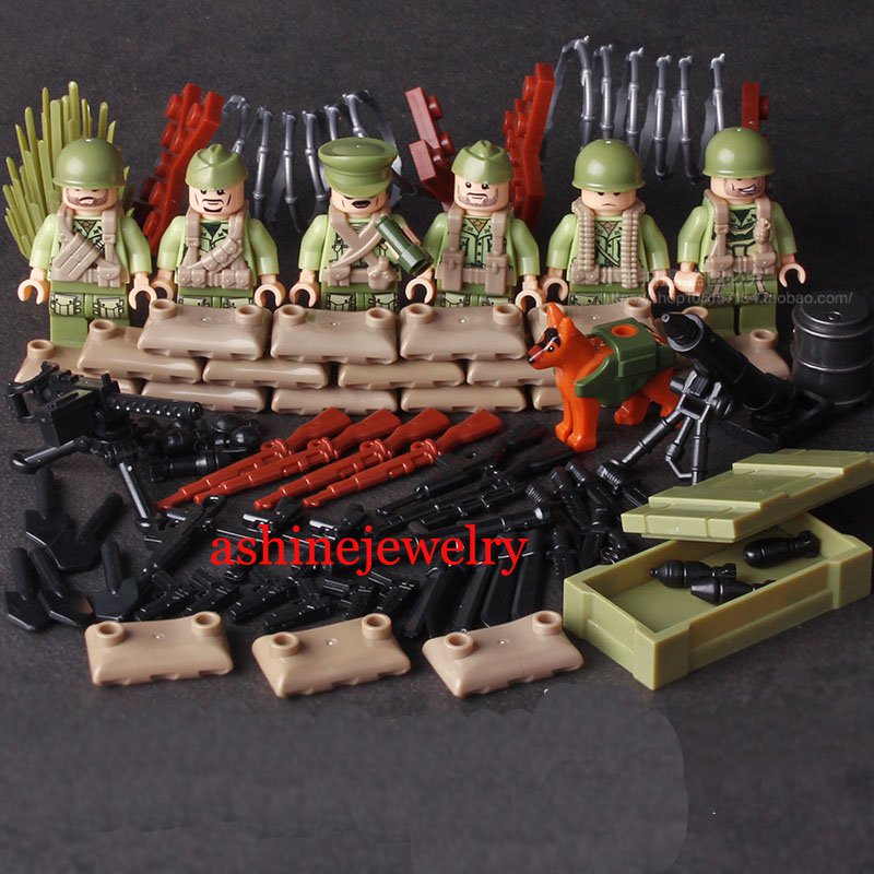 Military WW2 Soldiers Eighth United States Army Minifigures Fit Lego Compatible Toys