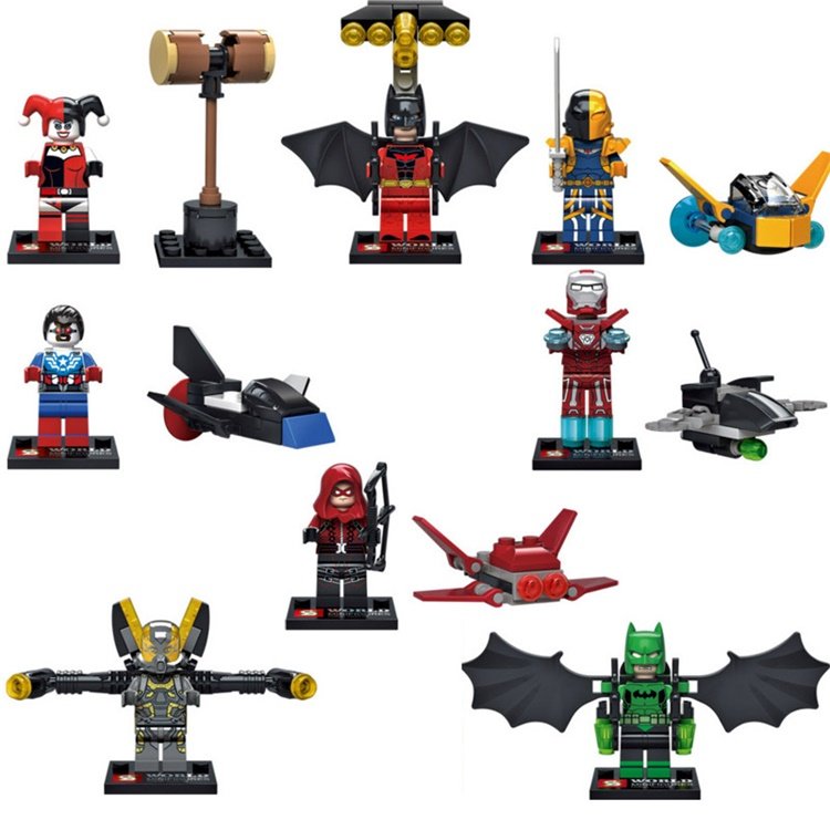 DC Marvel Superheroes Batman Iron Man Decisive battle Lego minifigures Compatible Toys