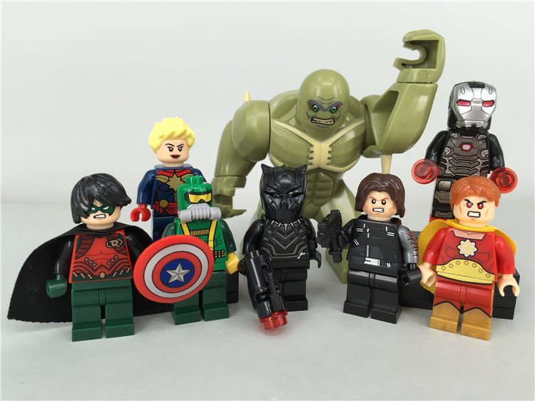 Marvel Superheros Sets Lego Ironman Hulk Batman Minifigures Fit Building Toys