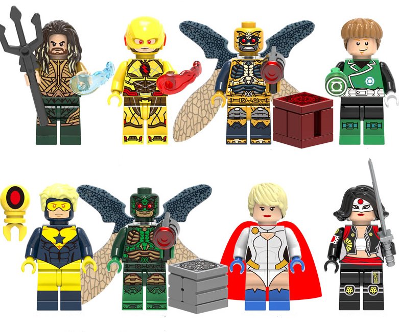 Dc Superhero Set Aquaman Green Lantern Minifigures Lego Compatible Toy