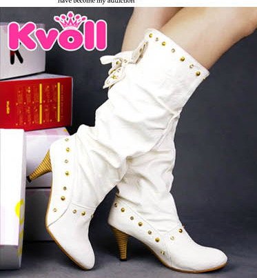 DESIGNER STYLE HIGH HEEL BOOTS WITH STUDS DETAILS