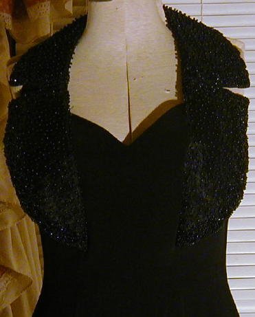 Gorgeous New Black Beaded Alyce Designs Gown Sz 6