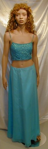 Tiffany Designs 2 PC Formal Beaded Top Prom Cruise Sz. 8 #505