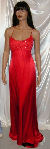 Red Hot Glamorous Formal Gown Cruise Dance New Sz. 10 #979