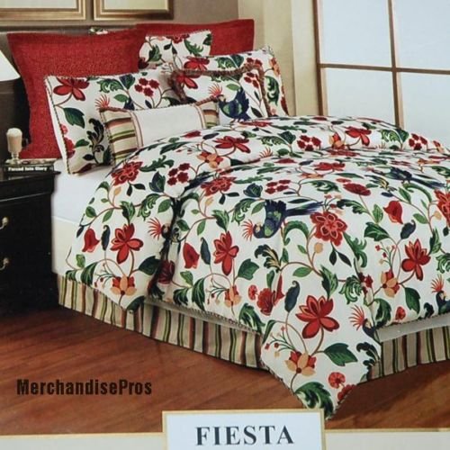 5 PC AUSTIN HORN 'FIESTA' LUXURY OVERSIZED QUEEN COMFORTER SET 92x96 NEW!