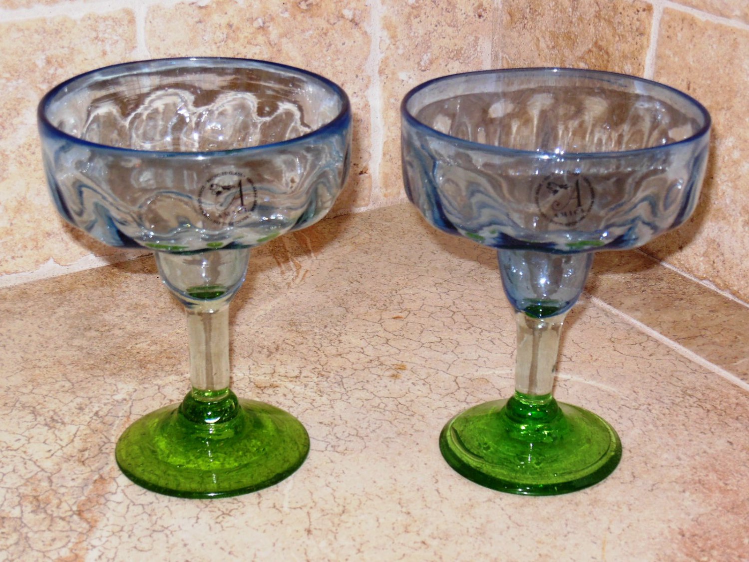 Global Amici Optic Luster Margarita Glass Set of 2 NEW